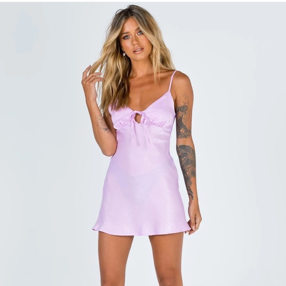 Princess Polly Lilac Pink Silk Dress Us 